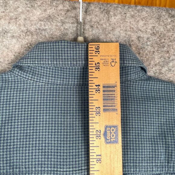 LL Bean Mens Wicked Good Flannel Shirt Traditional Fit Houndstooth Blue XXLT USA - Picture 6 of 6